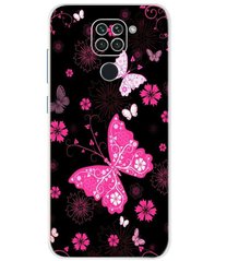 Чохол Print для Xiaomi Redmi Note 9 силіконовий бампер Butterfly Pink