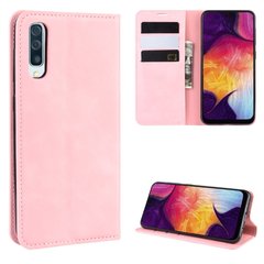 Чехол Taba Retro-Skin для Samsung Galaxy A50 2019 / A505F книжка кожа PU с визитницей розовый