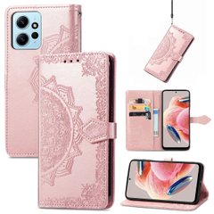 Чехол Vintage для Xiaomi Redmi Note 12 книжка кожа PU с визитницей розовый