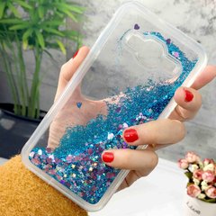 Чехол Glitter для Samsung Galaxy J7 Neo / J701F Бампер Жидкий блеск Blue