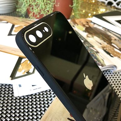 Чохол Color-Glass для Iphone 7 Plus / 8 Plus бампер із захистом камер Black