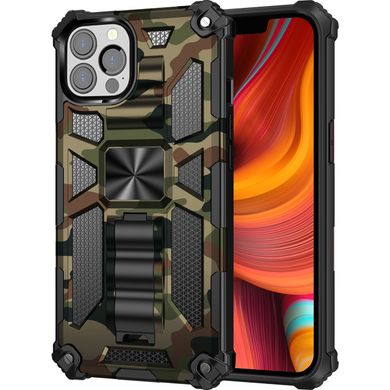 Чехол Military Shield для Iphone 12 Pro Max бампер противоударный с подставкой Khaki