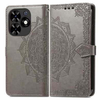 Чехол Vintage для Tecno Spark Go 2024 / BG6 книжка кожа PU с визитницей серый