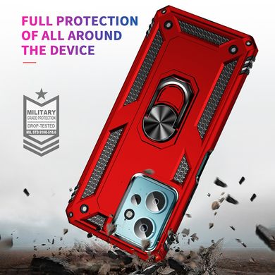 Чехол Shield для Xiaomi Redmi Note 12 бампер противоударный с подставкой Red