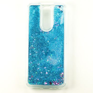 Чехол Glitter для Xiaomi Redmi 8A Бампер Жидкий блеск Синий УЦЕНКА