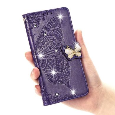 Чехол Butterfly для Xiaomi Redmi 7A Книжка кожа PU фиолетовый со стразами