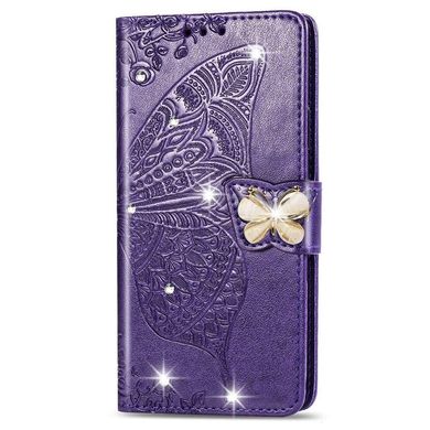 Чехол Butterfly для Xiaomi Redmi 7A Книжка кожа PU фиолетовый со стразами