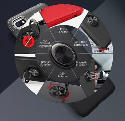 Чохол TPU Ring для Huawei Y5 2018 / Y5 Prime 2018 бампер оригінальний Black з кільцем