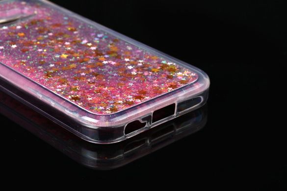 Чехол Glitter для Samsung Galaxy A7 2016 / A710 Бампер Жидкий блеск звезды розовый