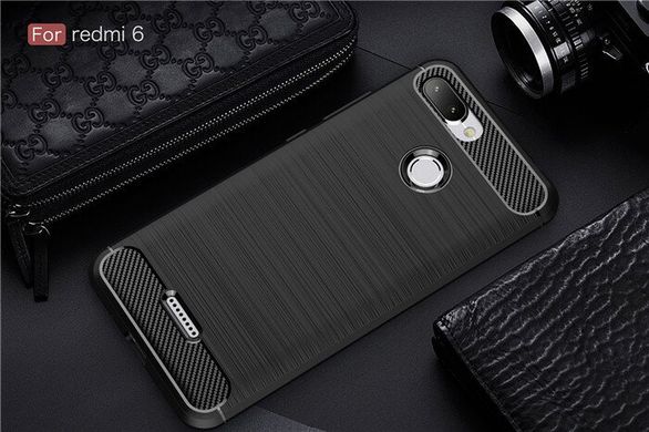 Чохол Carbon для Xiaomi Redmi 6 бампер Чорний