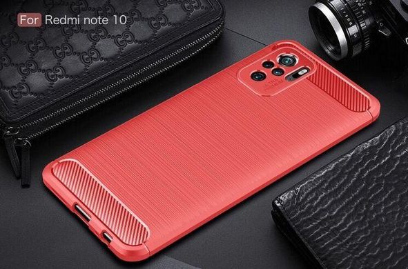 Чохол Carbon для Xiaomi Redmi Note 10 / Note 10S бампер протиударний Red