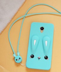 Чехол Funny-Bunny 3D для Meizu M5 Бампер резиновый голубой