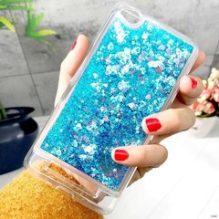Чехол Glitter для Xiaomi Redmi 5a Бампер Жидкий блеск синий