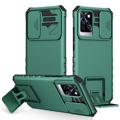 Чехол Hide Shield для Infinix Note 10 Pro противоударный бампер с подставкой Green