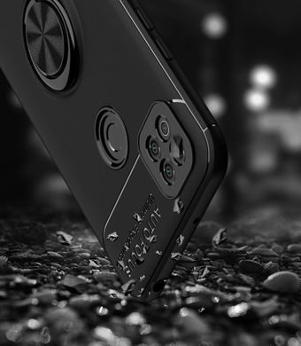 Чехол TPU Ring для Xiaomi Redmi 10A бронированный бампер с подставкой Black
