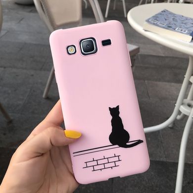 Чохол Style для Samsung J5 2015 / J500 Бампер силіконовий Рожевий Cat