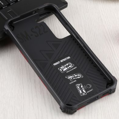 Чехол Shockproof Shield для Samsung Galaxy S22 / S901 бампер противоударный с подставкой Red