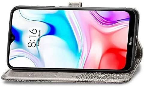Чехол Vintage для Xiaomi Redmi 8 книжка кожа PU серый