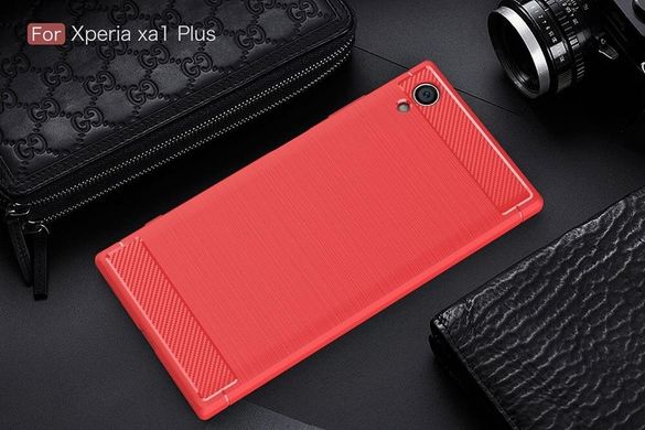 Чехол Carbon для Sony Xperia XA1 Plus / G3412 / G3416 / G3421 / G3423 бампер красный