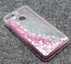 Чехол Glitter для Huawei Y6 Prime 2018 (5.7") Бампер Жидкий блеск Сердце розовый