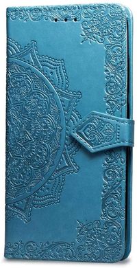 Чехол Vintage для IPhone XS книжка с узором кожа PU синий