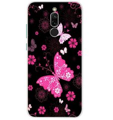 Чехол Print для Xiaomi Redmi 8 силиконовый бампер Butterflies Pink