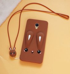 Чехол Funny-Bunny 3D для Meizu M5 Бампер резиновый коричневый