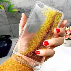 Чехол Glitter для Xiaomi Redmi 5a Бампер Жидкий блеск золотой