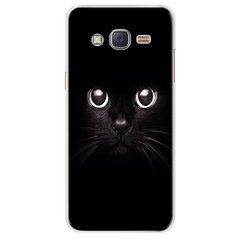 Друкована справа для Samsung J7 2015 / J700H / J700 / J700f Силіконовий бампер з чорним малюнком Cat