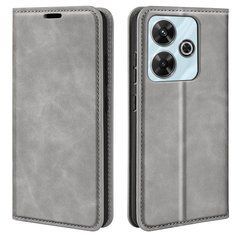 Чехол Taba Retro-Skin для Xiaomi Redmi Note 13R книжка с визитницей кожа PU серый