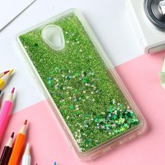 Чехол Glitter для Meizu M6S бампер Жидкий блеск Green