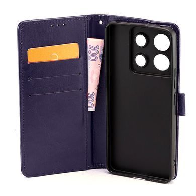 Чехол Idewei для Xiaomi Redmi Note 13 Pro 5G книжка кожа PU с визитницей синий