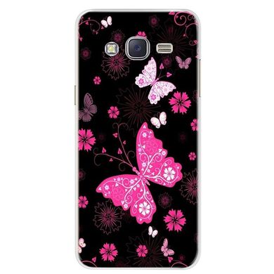 Чохол Print для Samsung J3 2016 / J320 / J300 силіконовий бампер Метелики рожеві