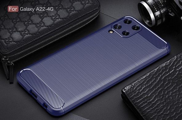 Чехол Carbon для Samsung Galaxy M22 / M225 бампер противоударный Blue