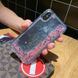 Чохол Glitter для Iphone X бампер рідкий блиск Серце Рожевий
