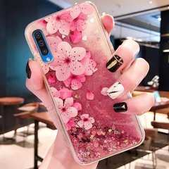 Чехол Glitter для Samsung Galaxy A50 2019 / A505F бампер Жидкий блеск аквариум Sakura