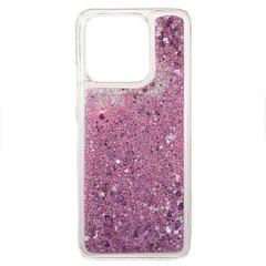 Чехол Glitter для Xiaomi Redmi 10C бампер жидкий блеск аквариум розовый
