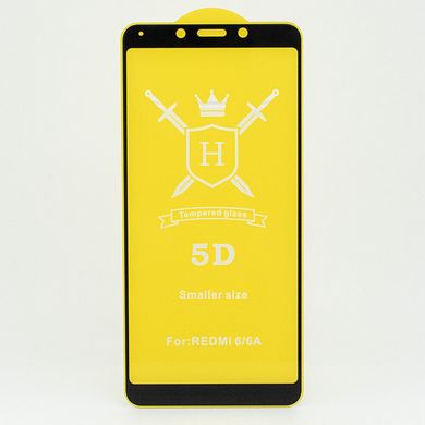 Защитное стекло AVG 5D Full Glue для Xiaomi Redmi 6A полноэкранное черное Smaller size