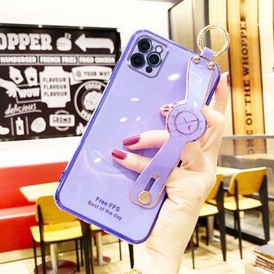 Чехол Luxury для Iphone 11 Pro Max бампер с ремешком Purple