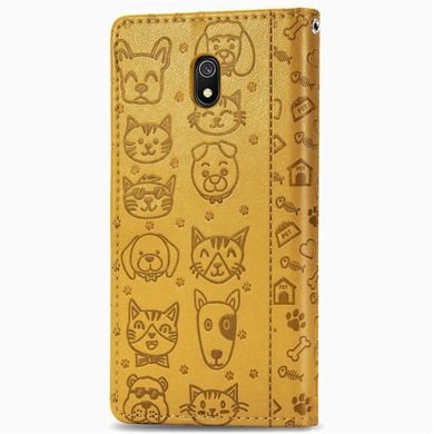 Чохол Embossed Cat and Dog для Xiaomi Redmi 8A книжка шкіра PU Yellow