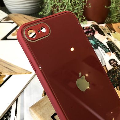Чохол Color-Glass для Iphone 7/8 бампер із захистом камер Red