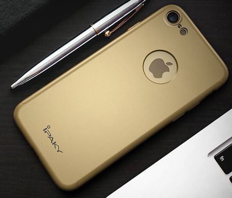Чехол Ipaky для Iphone 7 / Iphone 8 бампер + стекло 100% оригинальный с вырезом 360 Gold