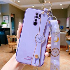 Чехол Luxury для Xiaomi Redmi 9 бампер с ремешком Purple