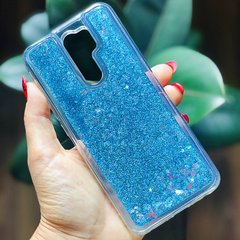 Чехол Glitter для Xiaomi Redmi 9 бампер силиконовый аквариум Синий
