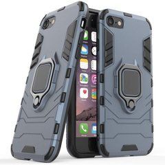 Чехол Iron Ring для Iphone SE 2022 бронированный Бампер с подставкой Dark-Blue