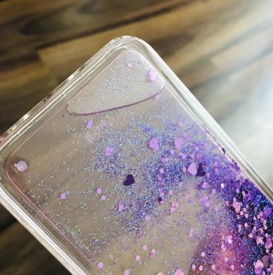Чехол Glitter для Samsung Galaxy J7 Neo / J701F Бампер Жидкий блеск фиолетовый УЦЕНКА