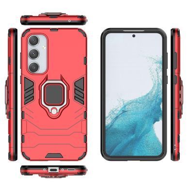 Чехол Iron Ring для Samsung Galaxy A35 5G / A356 бампер противоударный с подставкой кольцом Red