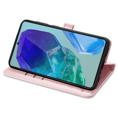 Чехол Embossed Cat and Dog для Samsung Galaxy A26 5G / A266 книжка кожа PU с визитницей розовое золото