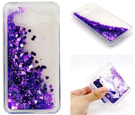 Чехол Glitter для Samsung Galaxy J7 2015 / J700 Бампер Жидкий блеск фиолетовый