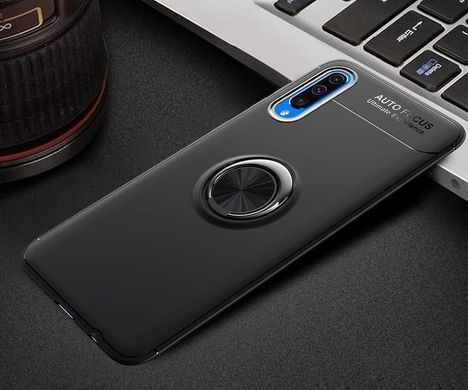 Чехол TPU Ring для Samsung Galaxy A50 2019 / A505 бампер оригинальный с кольцом Black